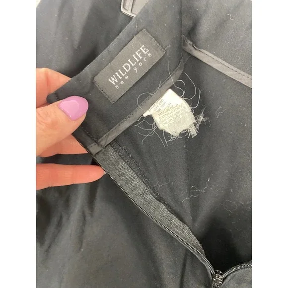 Wildlife New‎ York Black Beaded Circle Embellished Pencil Skirt Back Zip Slit - Picture 8 of 10